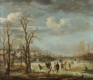 Flussansicht im Winter, 1630-60 von Aert van der Neer