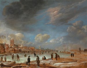 Flussansicht im Winter, 1655-60