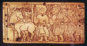 Geschichte des Mangala-asva des Königs von Benares, aus Begram von Afghan School