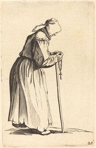 Bettlerin mit Rosenkranz von After Jacques Callot