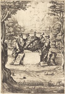 Frontispiz für die Heilige Cosmologia (Titel mit Astrologen) von After Jacques Callot
