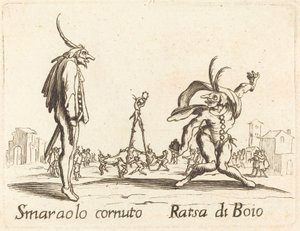 Smaralo Cornuto und Ratsa di Boio von After Jacques Callot
