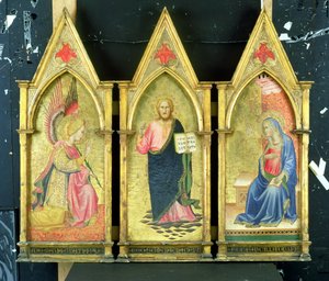 Der Erzengel Gabriel; Christus der Erlöser; Die Verkündigung der Jungfrau auf goldenen Tafeln