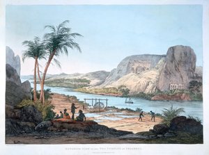 Außenansicht der beiden Tempel von Ybsambul, Ägypten, 1820