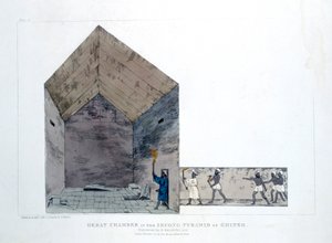 Große Kammer in der zweiten Pyramide von Gizeh, Ägypten, 1820