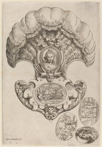 Ein Kopfstück in Form eines Fächers von Agostino Carracci