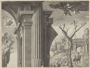 Anbetung durch die Könige (rechter oberer Teil) von Agostino Carracci