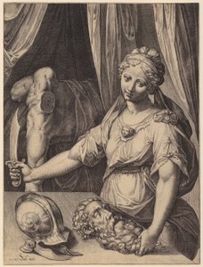 Judith mit dem Haupt des Holofernes von Agostino Carracci
