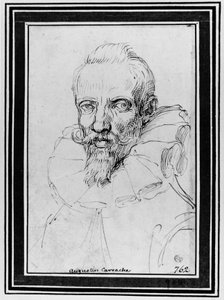 Porträt eines bärtigen Mannes von Agostino Carracci