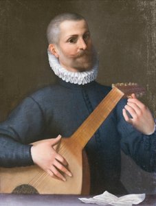 Porträt eines Lautenspielers, möglicherweise Orazio Bassani