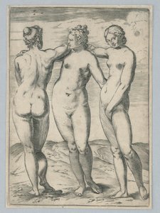 Die drei Grazien von Agostino Carracci