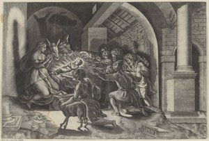 Anbetung durch die Hirten von Agostino Veneziano