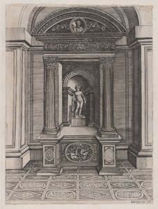 Speculum Romanae Magnificentiae: Der Altar des Eros, ca. 1514-36 von Agostino Veneziano.