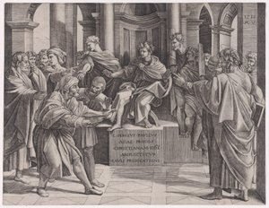 Die Blendung des Elymas von Agostino Veneziano