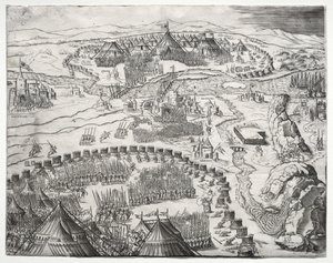 Die Position und das Lager der Armeen von Karl V. und Soliman II.