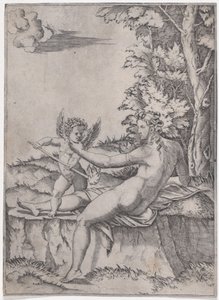 Venus und Eros von Agostino Veneziano
