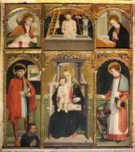 Polyptychon der Madonna und des Kindes mit den Heiligen Julian und Bernhard