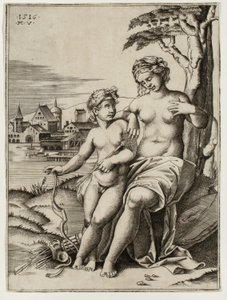 Venus, verwundet von Cupidos Pfeil