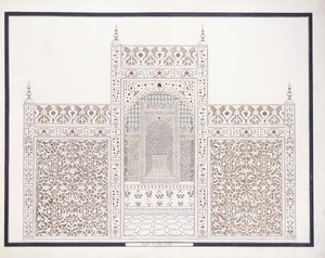 Teil des Taj Mahal, ca. 1815 von Agra School