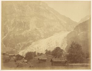 Unterer Grindelwaldgletscher und Straße zur Boenisseg am Mettenberg