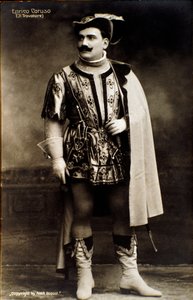 Der Sänger Enrico Caruso in der Oper Il trovatore von Giuseppe Verdi