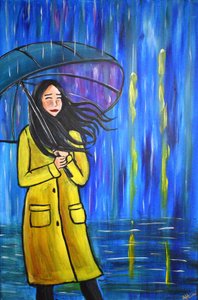 Regentag Frau