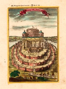 Die Festung und die hängenden Gärten der legendären Königin Semiramis in Babylon