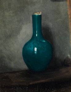 Blauer Vase auf grauem Hintergrund, ca. 1885 von Albert de Belleroche