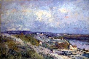 Die Hügel von Herblay im Frühling von Albert Charles Lebourg