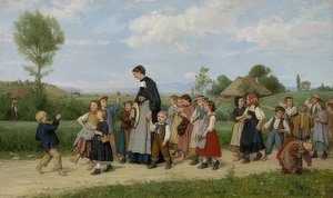 Der Schulspaziergang, 1872 von Albert Anker