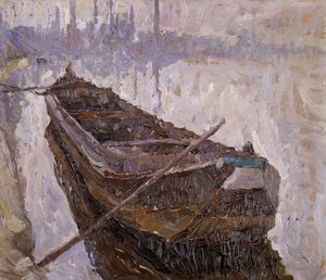 Binnenschiff auf der Maas von Albert Baertsoen