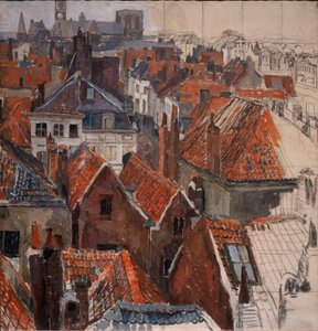 Die Dächer von Gent (unvollendete Version, c.1920-22)