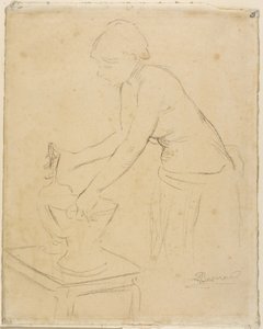 Frau bei ihrer Toilette