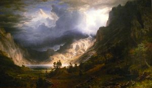 Ein Sturm in den Rocky Mountains, Mt. Rosalie von Albert Bierstadt