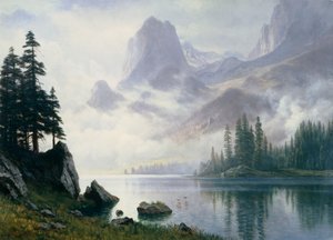 Berg aus dem Nebel von Albert Bierstadt