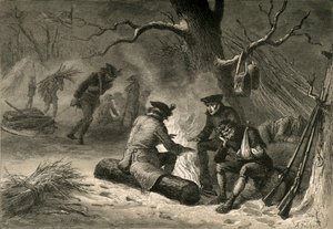 Die amerikanischen Truppen in Valley Forge, 1877 von Albert Bobbett