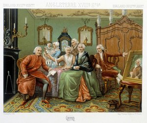 Englische Bürger in ihrem Inneren von Albert Charles August Racinet