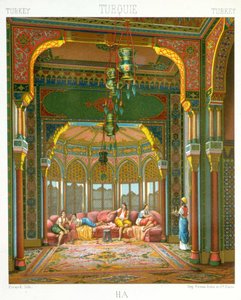 Harem in der Türkei - in „The historical costume“ von Racinet von Albert Charles August Racinet