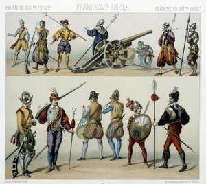 Krieger im 16. Jahrhundert - in „The historical costume“ von Racinet