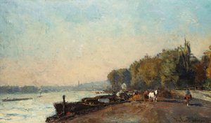 Auf der Brücke bei Suresnes im Herbst