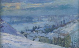 Das Dorf Herblay im Schnee, 1895 von Albert Charles Lebourg