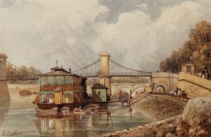 Ein Bateau-Lavoir in der Nähe der alten Pont des Invalides