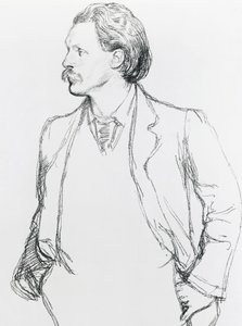 Porträt von George Gissing, englischer Romanautor von Albert Daniel Rutherston