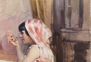 Ein rauchendes Mädchen, Studie aus Spanien von Albert Edelfelt