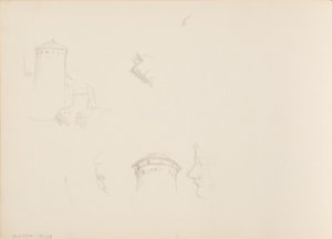 Gesichtsskizzen, Turm von Savonlinna von Albert Edelfelt