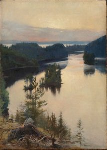 Kaukola-Hügel bei Sonnenuntergang von Albert Edelfelt