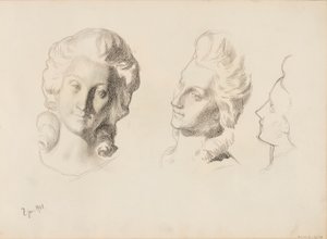 Masken, Skizze / 1700er Jahre (Rokoko), Skizze von Albert Edelfelt