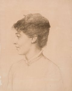 Porträt der Frau des Künstlers Ellan Edelfelt, Profil von Albert Edelfelt