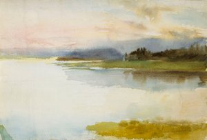 Küste am Abend; Landschaft, Abend von Albert Edelfelt