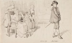 „Die neue schwedische Tracht“, Illustration zu Carl Snoilskys Svenska bilder, das Gedicht „Vierzig Jahre später“ von Albert Edelfelt